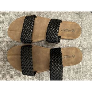 Womens Size 9 Black Ashley‎ Blue Comfort Sandals Woven